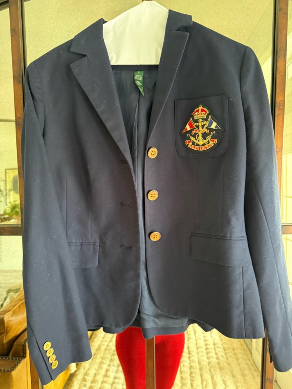 Ralph Lauren Navy Blazer with Embroidered Nautical Crest